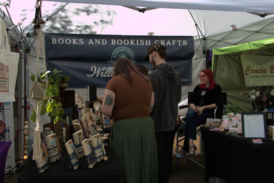 Willow Wisp Books set up at the market